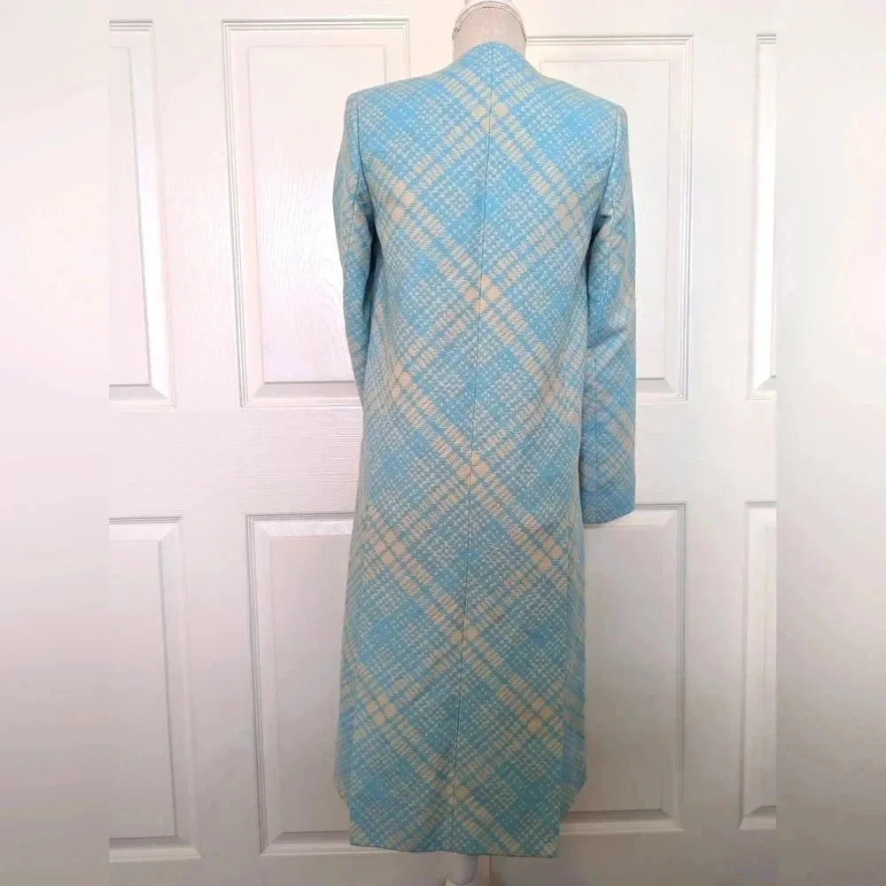 Kimora Lee Simmons Wool Blend Houndstooth  Long Coat - Picture 4 of 7